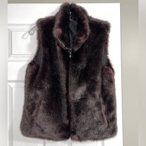 Brown faux fur vest